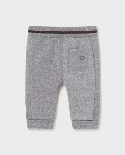 Jogger grigi in felpa di cotone stretch con coulisse