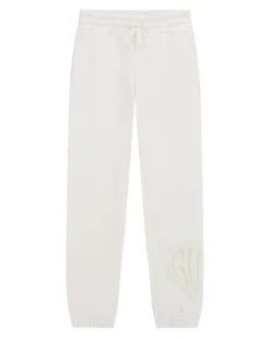 Jogger Guess bianco in felpa di puro cotone con coulisse