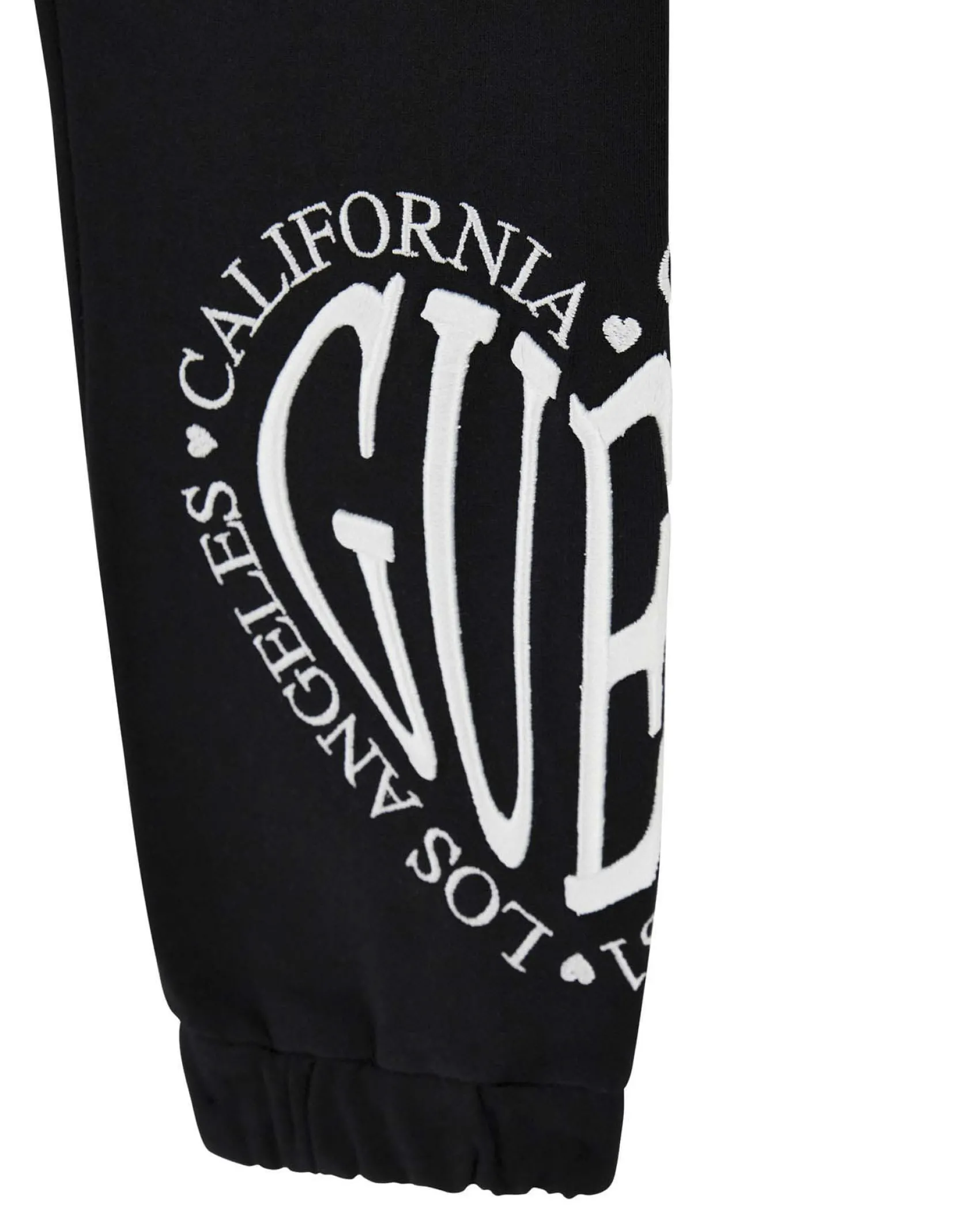 Jogger Guess nero in felpa di puro cotone con coulisse