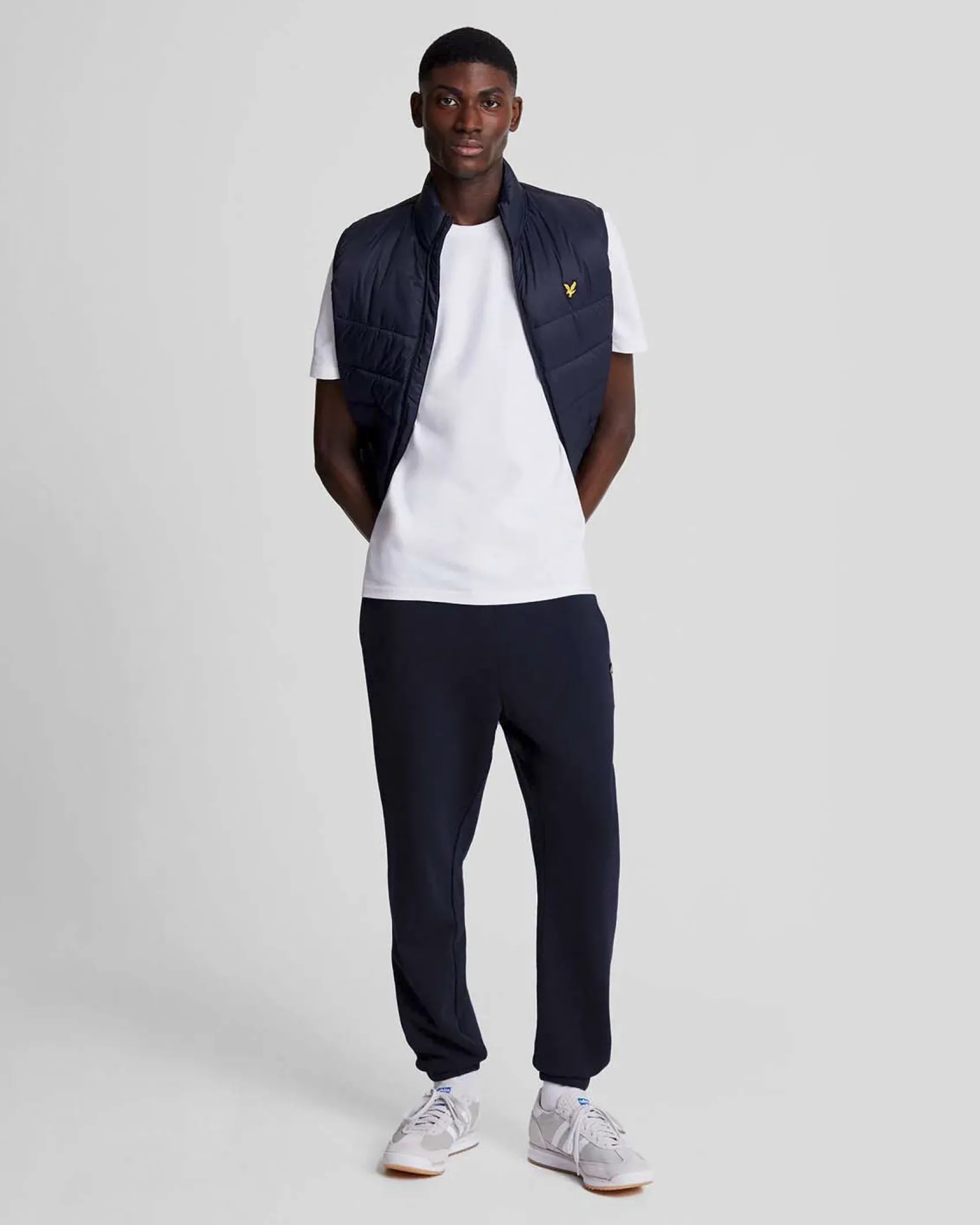 Jogger Lyle & Scott blu in felpa di puro cotone