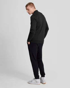 Jogger Lyle & Scott nero in felpa di puro cotone