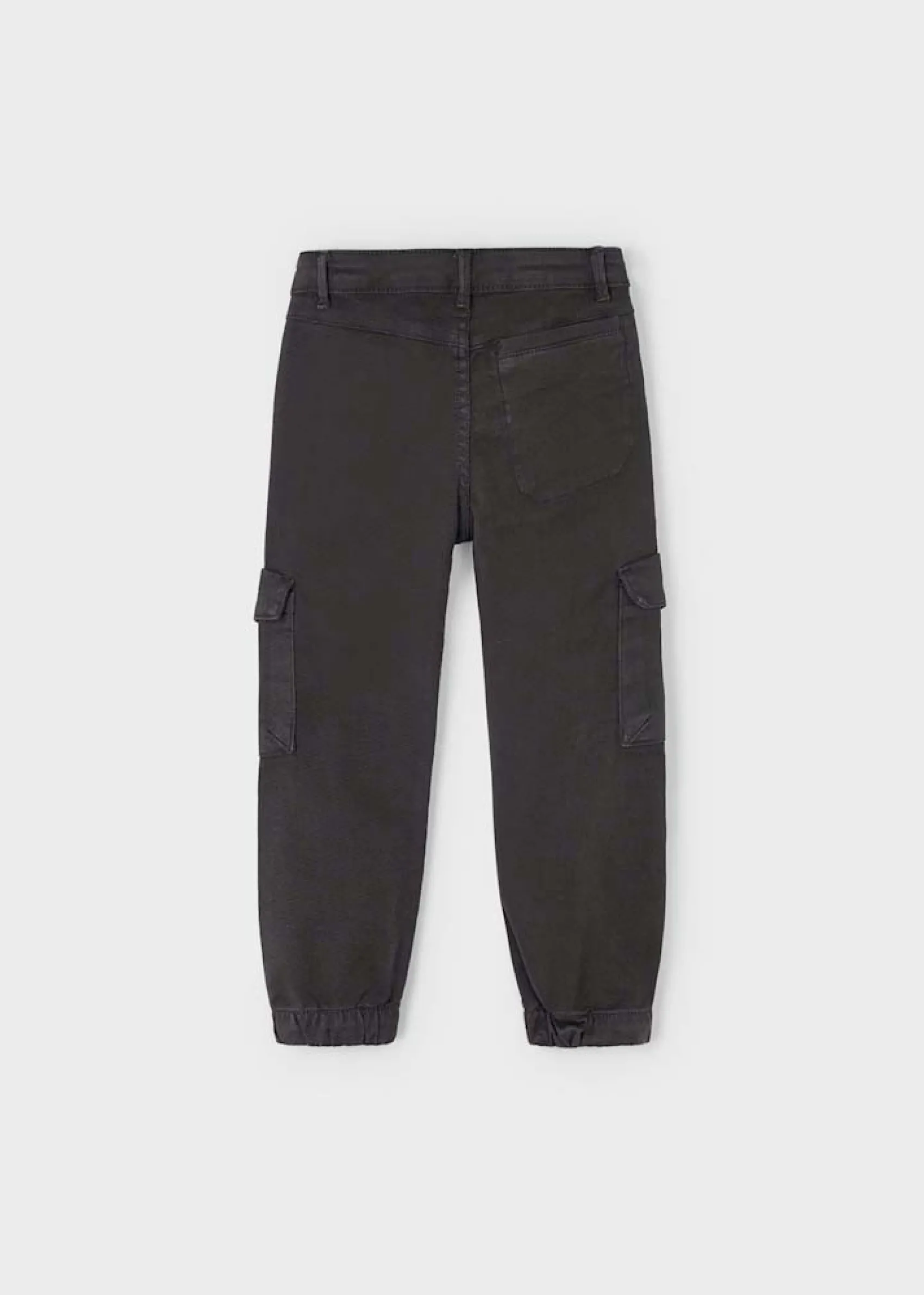 Jogger Mayoral cargo color piombo in cotone stretch