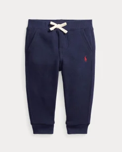 Jogger Polo Ralph Lauren in felpa di cotone blu con coulisse