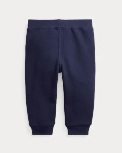 Jogger Polo Ralph Lauren in felpa di cotone blu con coulisse