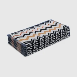 Lavette Bernard in spugna di cotone a fantasia chevron bianco nero e coccio