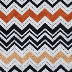 Lavette Bernard in spugna di cotone a fantasia chevron bianco nero e coccio