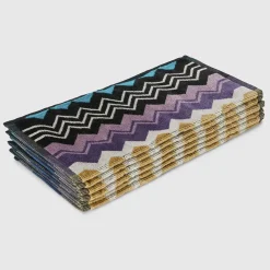 Lavette Giacomo in spugna di cotone a fantasia chevron nelle nuance dell'azzurro