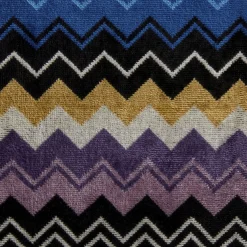 Lavette Giacomo in spugna di cotone a fantasia chevron nelle nuance dell'azzurro