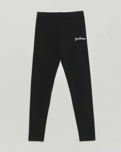 Leggins Disclaimer nero in cotone stretch