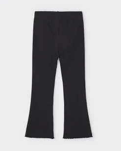 Leggins flare Mayoral nero in cotone stretch a costine