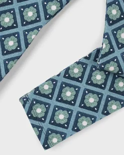 Leggins Mayoral in fantasia geometrica con fiorellini verde acqua e blu