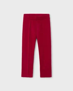 Leggins Mayoral rosso a costine con cucitura in cotone stretch