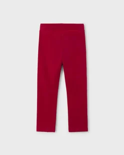 Leggins Mayoral rosso a costine con cucitura in cotone stretch