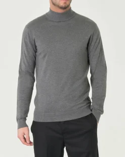 Lupetto Paul Baker grigio scuro tinta unita in maglia di viscosa