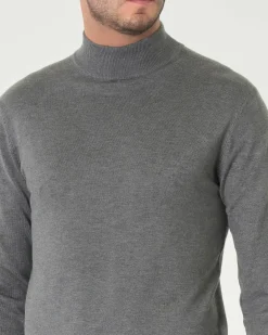 Lupetto Paul Baker grigio scuro tinta unita in maglia di viscosa