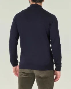 Lupetto Pellizzari blu navy in pura lana merino