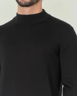 Lupetto Pellizzari nero in pura lana merino