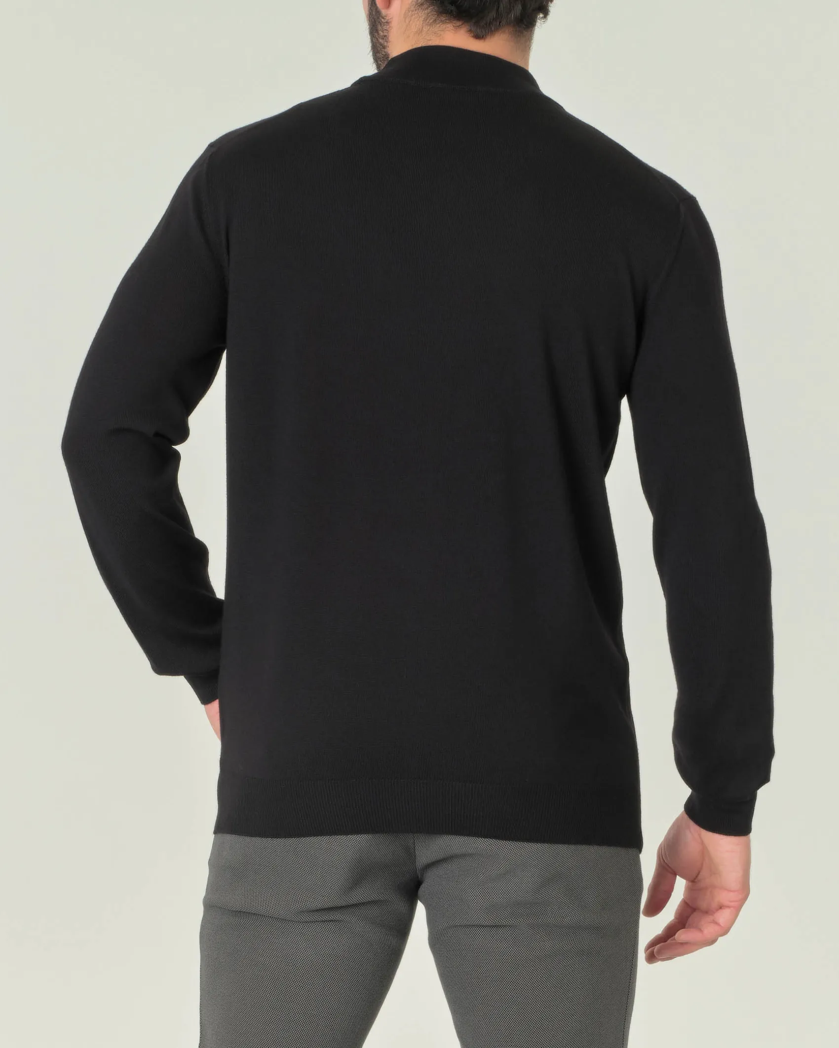 Lupetto Pellizzari nero in pura lana merino