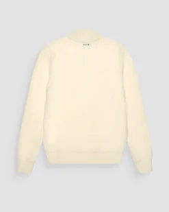 Maglia Antony Morato a collo alto con zip panna in misto lana a coste