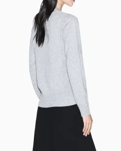 Maglia Armani Exchange grigia in misto viscosa con dettagli in rilievo