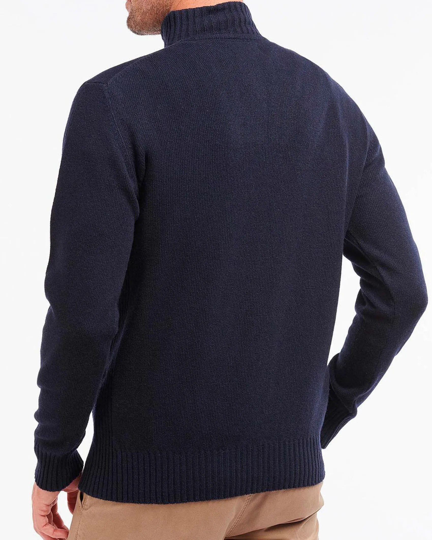 Maglia Barbour blu in lana con chiusura a mezza zip
