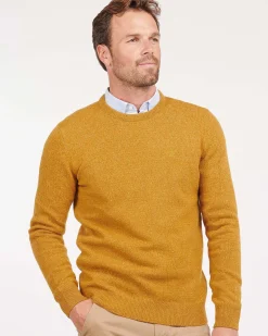 Maglia Barbour girocollo Tisbury gialla in misto lana e seta effetto bottonato
