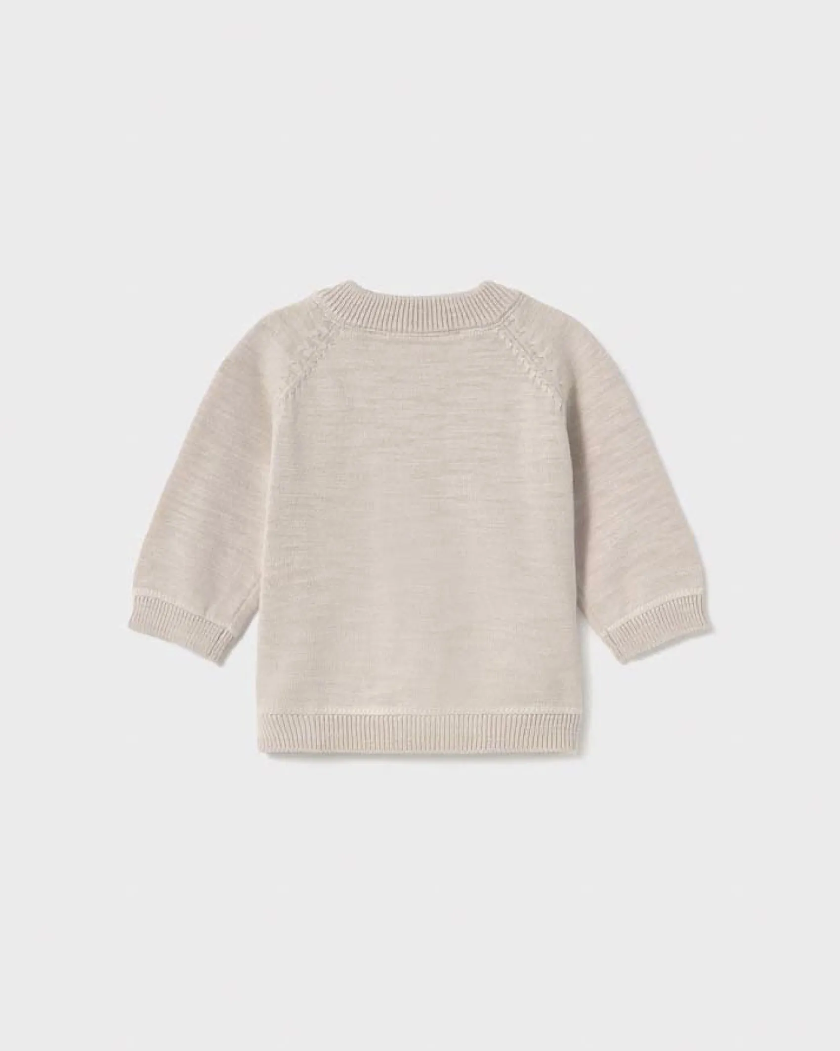 Maglia beige in cotone con apertura zip