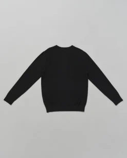 Maglia Calvin Klein nera in cotone con maxi logo salvia