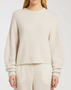 Maglia color gesso Marella in misto alpaca stretch dal fit boxy e giromanica sceso
