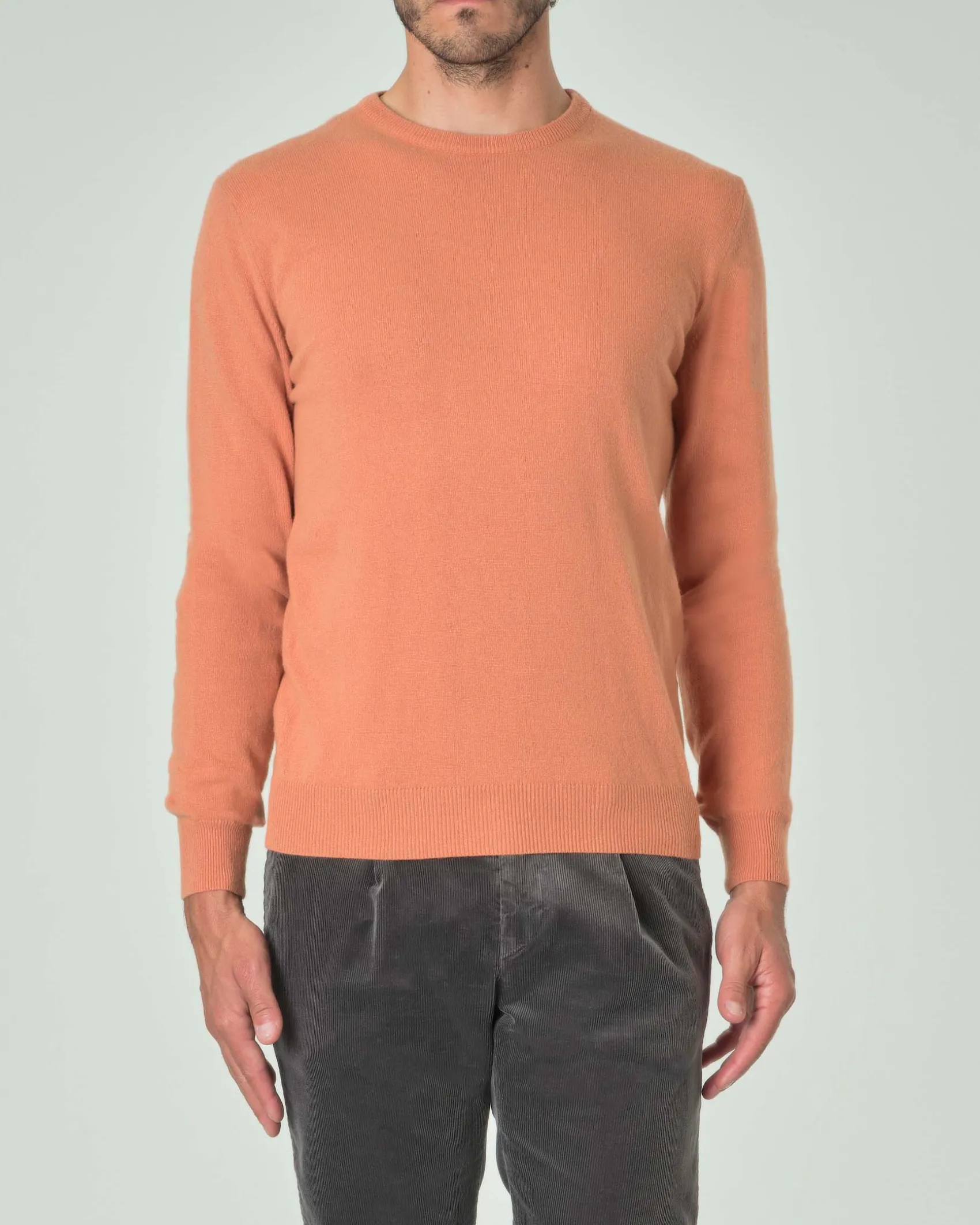 Maglia girocollo Ashki.i arancio in misto lana e cachemire