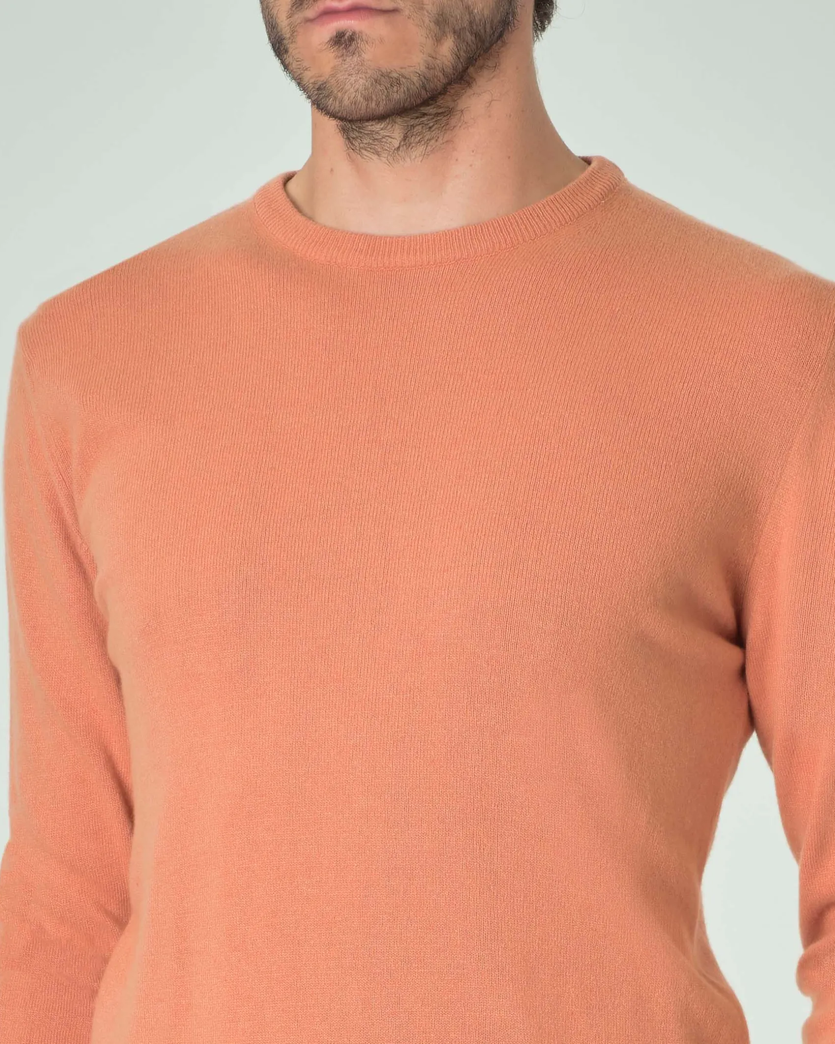 Maglia girocollo Ashki.i arancio in misto lana e cachemire