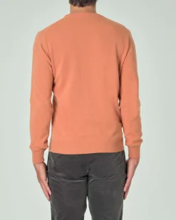 Maglia girocollo Ashki.i arancio in misto lana e cachemire