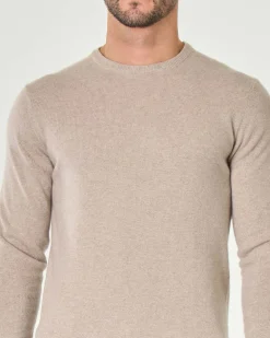 Maglia girocollo Ashki.i avorio in misto lana e cachemire