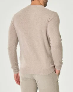 Maglia girocollo Ashki.i avorio in misto lana e cachemire