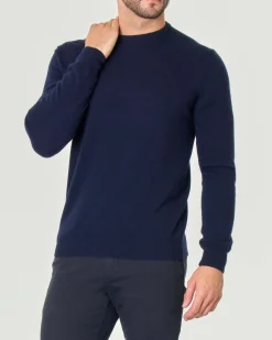 Maglia girocollo Ashki.i blu in misto lana e cachemire