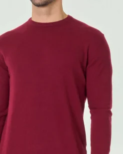 Maglia girocollo Ashki.i bordeaux in misto lana e cachemire