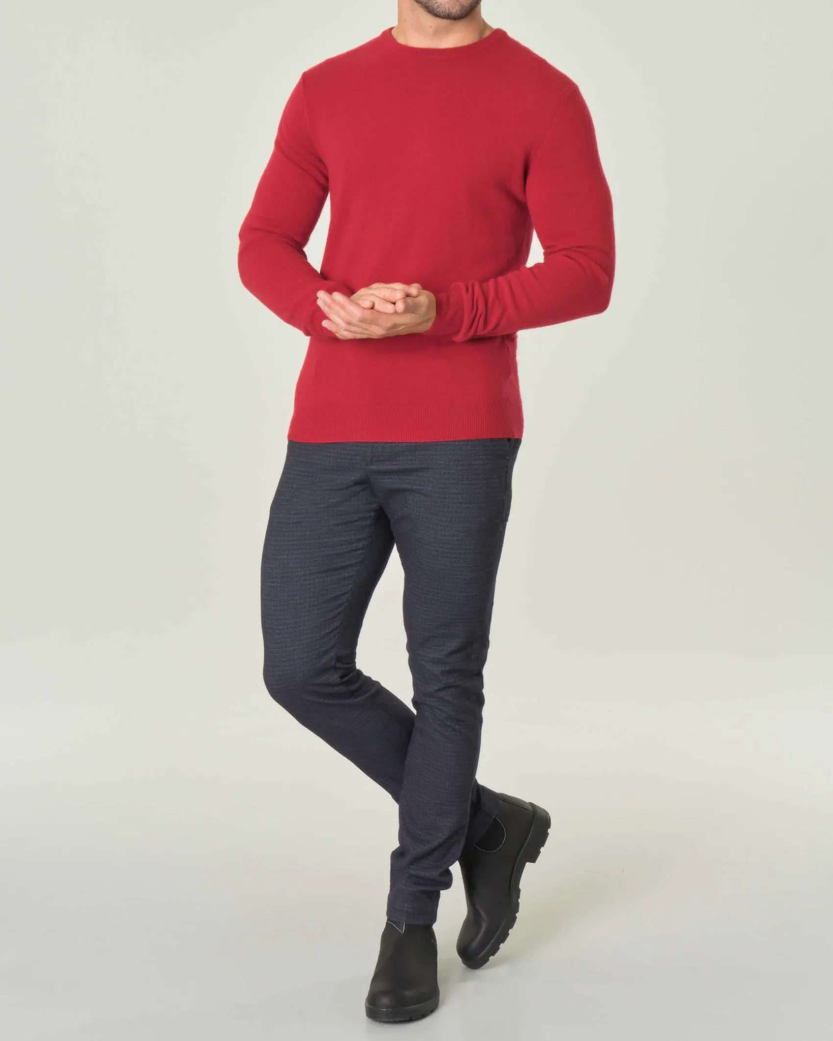 Maglia girocollo Ashki.i rossa in misto lana e cachemire