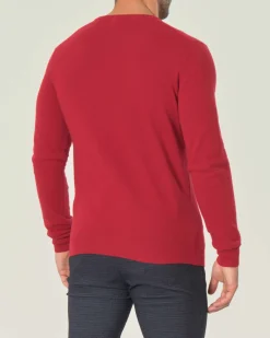 Maglia girocollo Ashki.i rossa in misto lana e cachemire