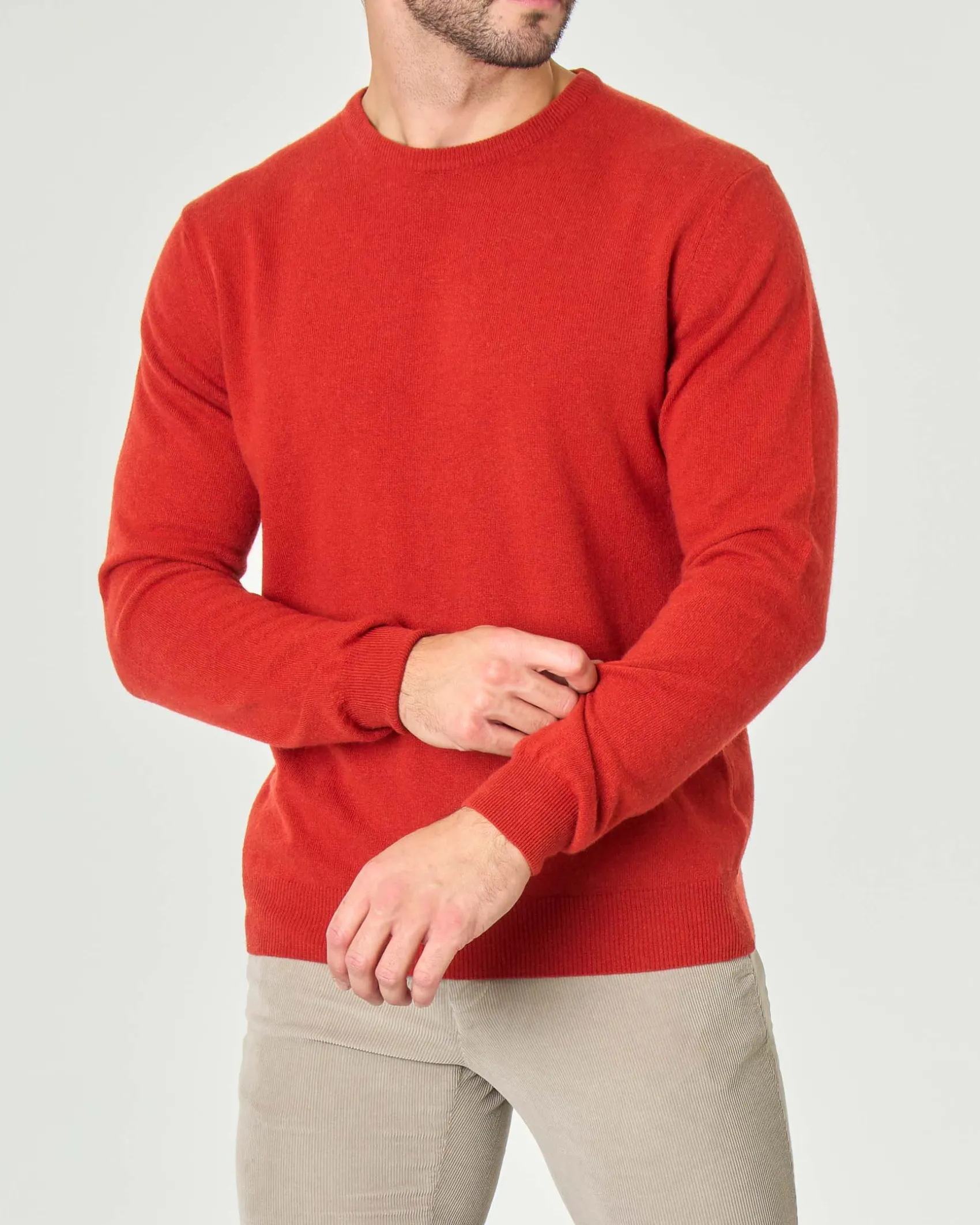 Maglia girocollo Ashki.i tabasco in misto lana e cachemire