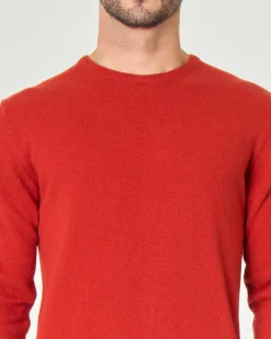 Maglia girocollo Ashki.i tabasco in misto lana e cachemire