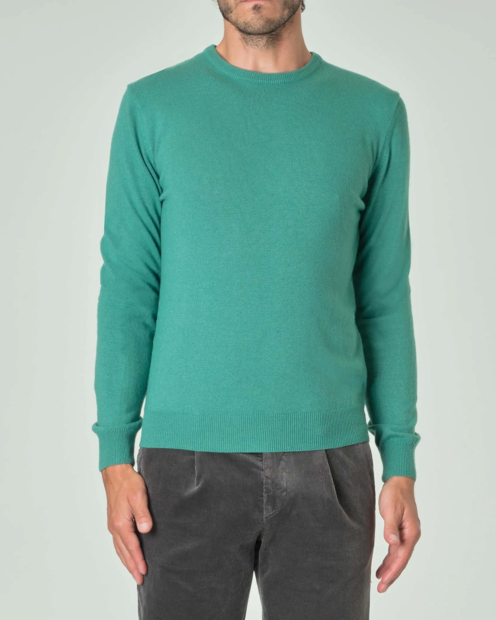 Maglia girocollo Ashki.i verde menta in misto lana e cachemire