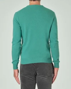 Maglia girocollo Ashki.i verde menta in misto lana e cachemire