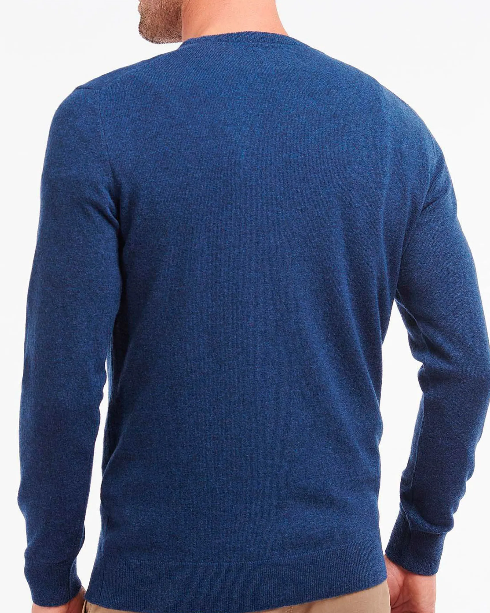 Maglia girocollo Barbour blu indaco in pura lana