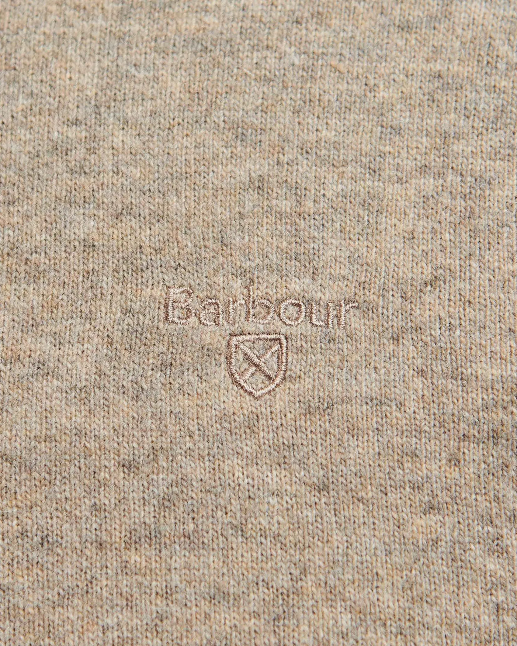 Maglia girocollo Barbour beige in pura lana