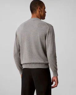Maglia girocollo Calvin Klein Jeans grigia in puro cotone