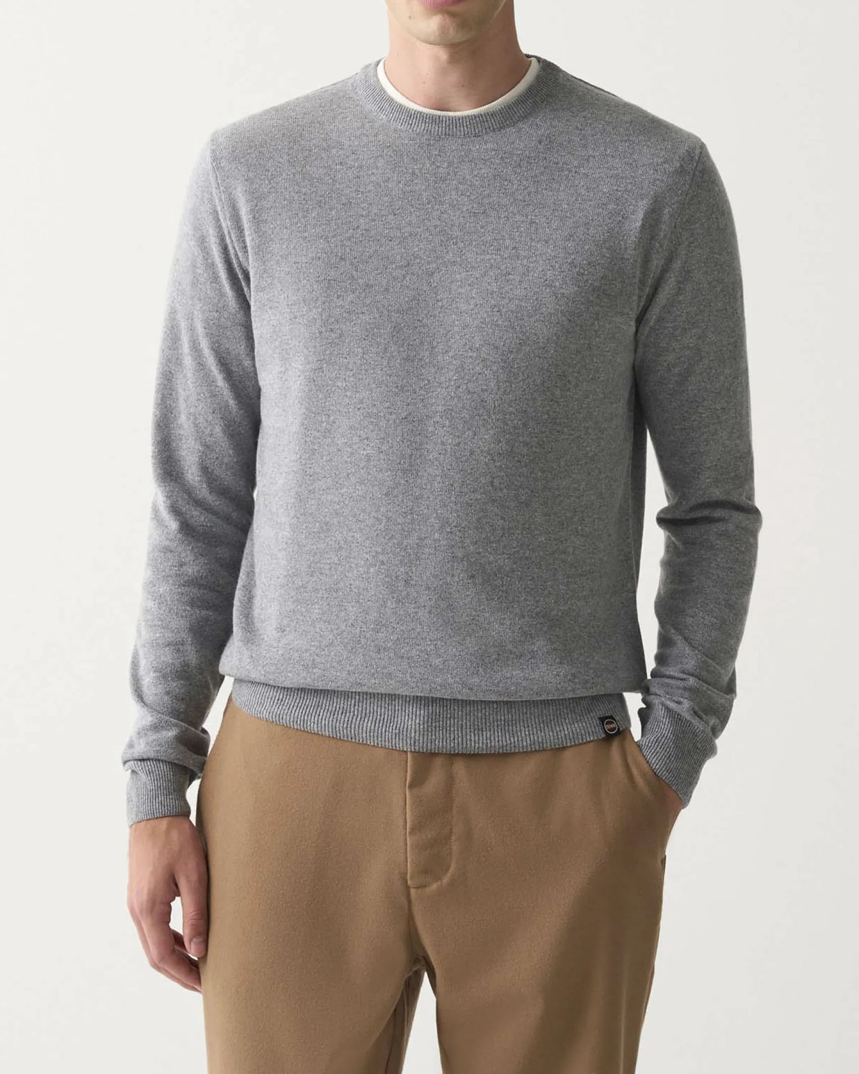 Maglia girocollo Colmar Originals grigia in filato di misto lana viscosa e cachemire