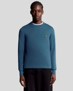 Maglia girocollo Lyle & Scott ottanio in misto cotone e lana merino