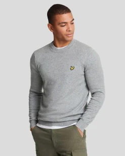Maglia girocollo Lyle & Scott grigia in misto cotone e lana merino