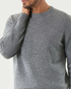 Maglia girocollo MC2 Saint Barth grigio in lambswool di pura lana