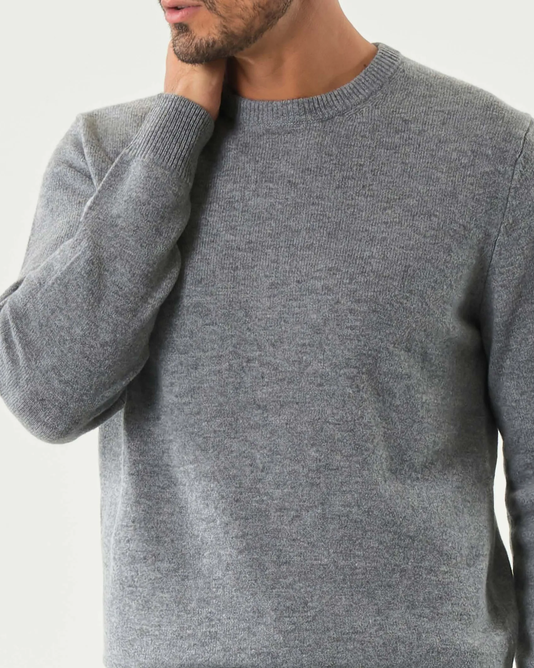 Maglia girocollo MC2 Saint Barth grigio in lambswool di pura lana